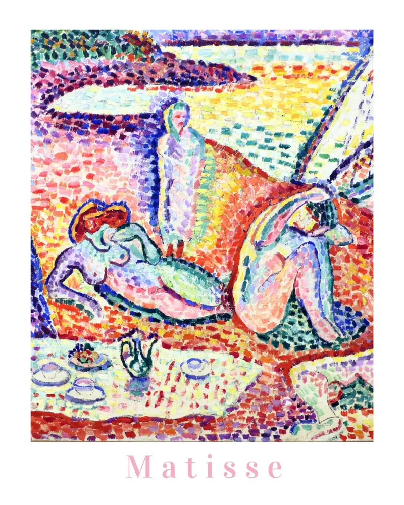 Matisse kunst, levendige kunstprints, abstracte kleurrijke muurkunst poster met kunststof frame van ArtHaus