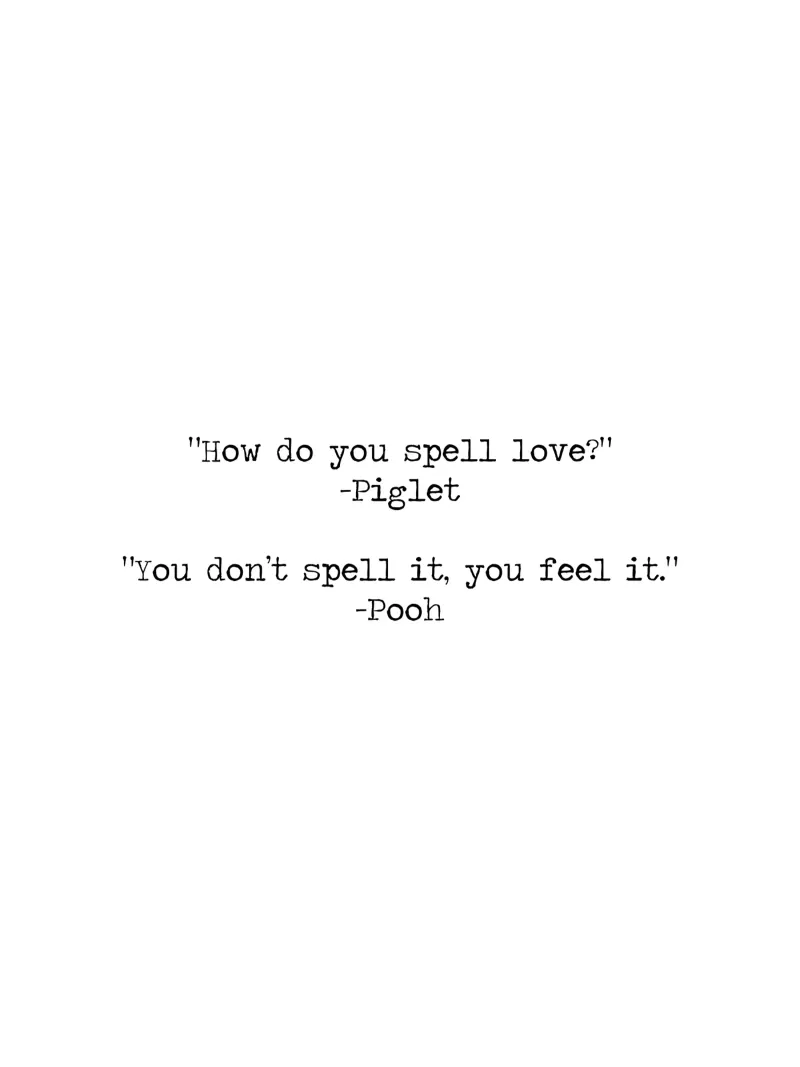 Wie buchstabiert man Liebe? Man fühlt sie... -Ferkel und Puuh Zitat Hahnemühle von Summer Soul Co. - Quotes