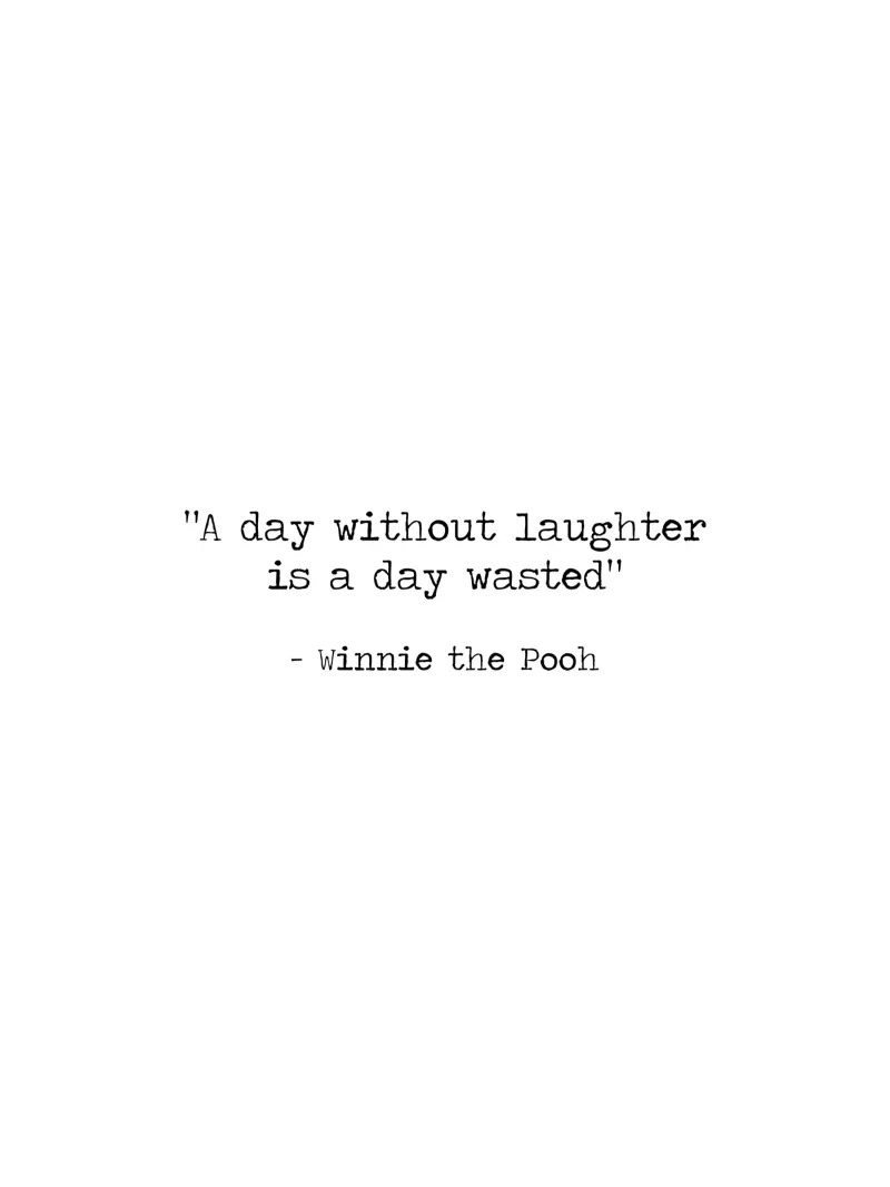 A day without laughter is a day wasted Winnie The Pooh quote canvas by Summer Soul Co. - Quotes