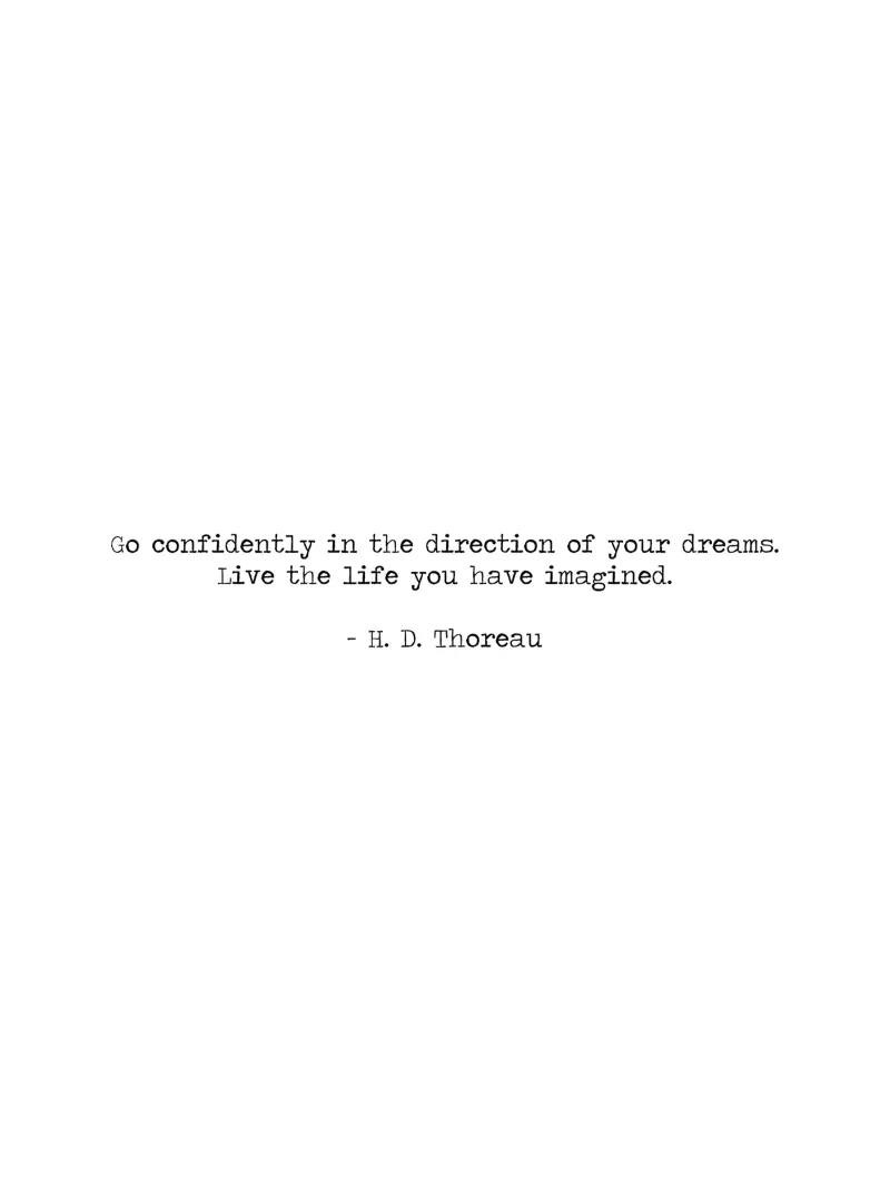Andate con fiducia verso i vostri sogni Henry Thoreau pellicola backlit da Summer Soul Co. - Quotes