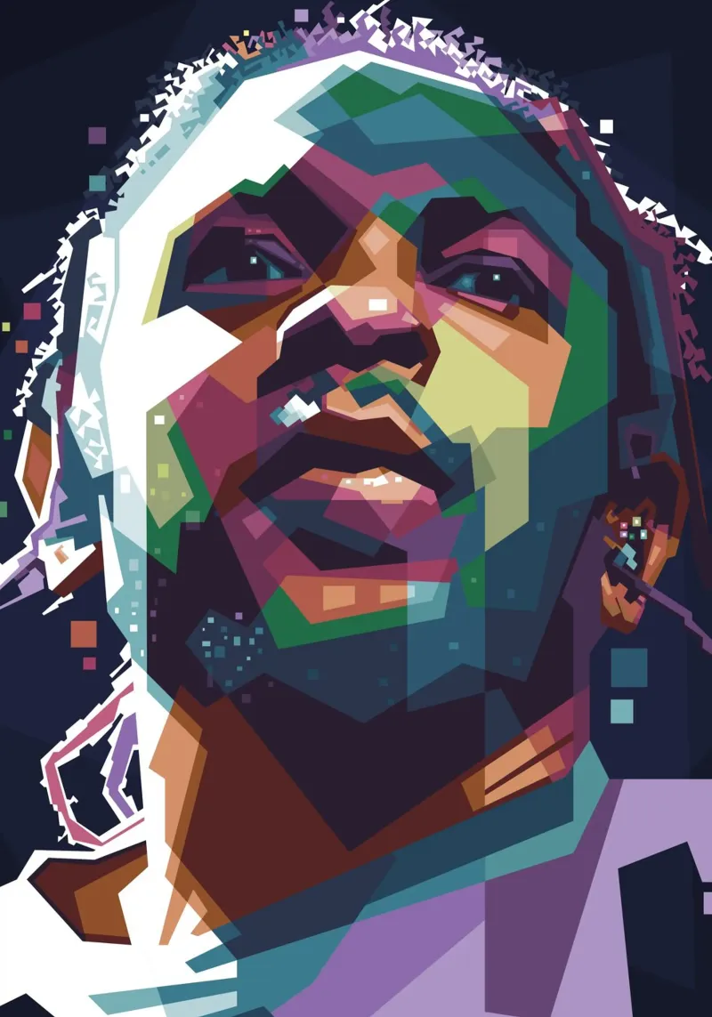 Kendrick Lamar arte pop WPAP pellicola backlit da Alkahfsmart