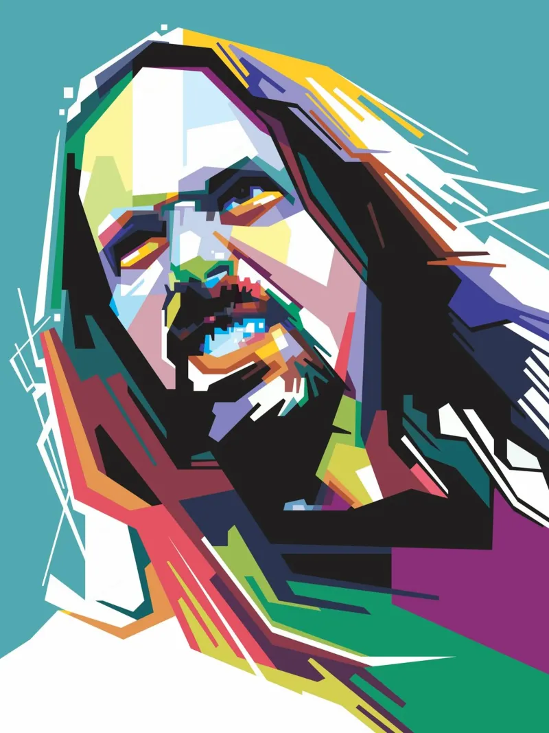 John Petrucci Pop Art WPAP carta hahnemühle da Alkahfsmart