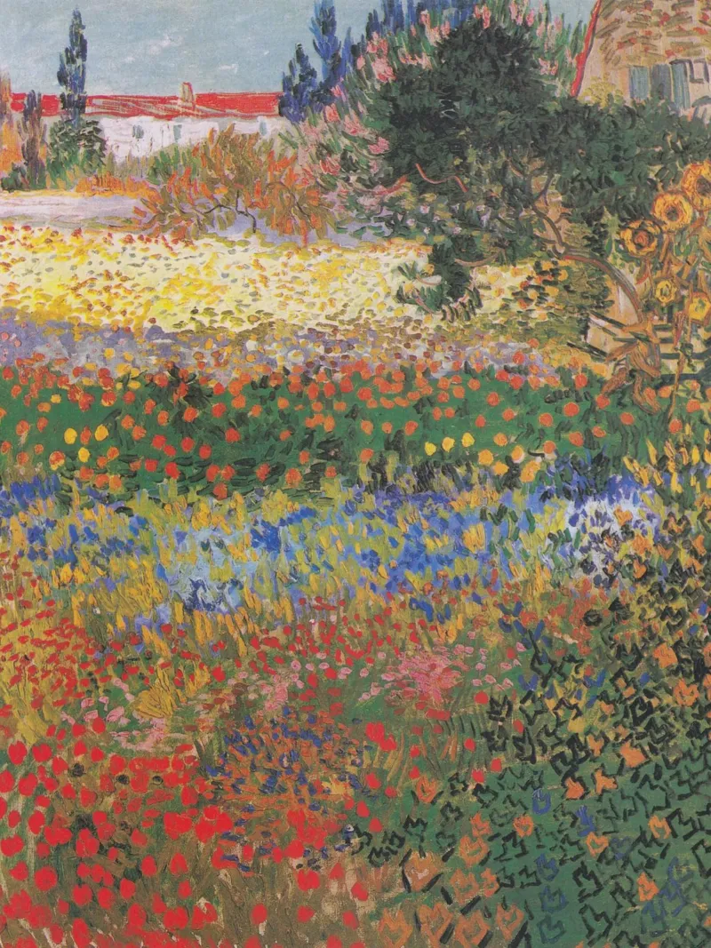 Vincent van Gogh - Giardino fiorito pannello forex da Timeless Artworks