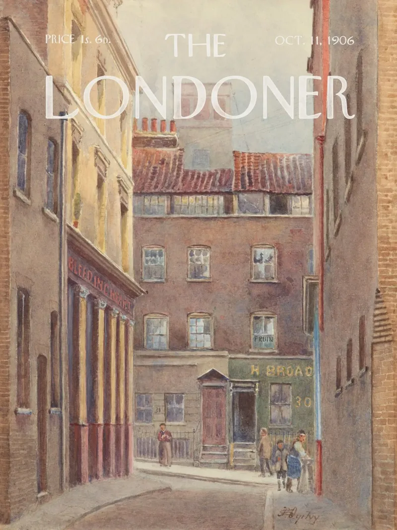 The Londoner - Entrada a Bleeding Heart Yard lienzo con Marco flotante de Vintagrafica