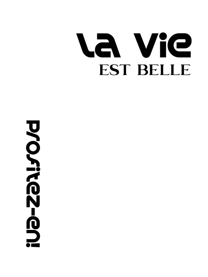 La Vie Est Belle Profitez-en pellicola backlit da YV TYPOGRAPHY