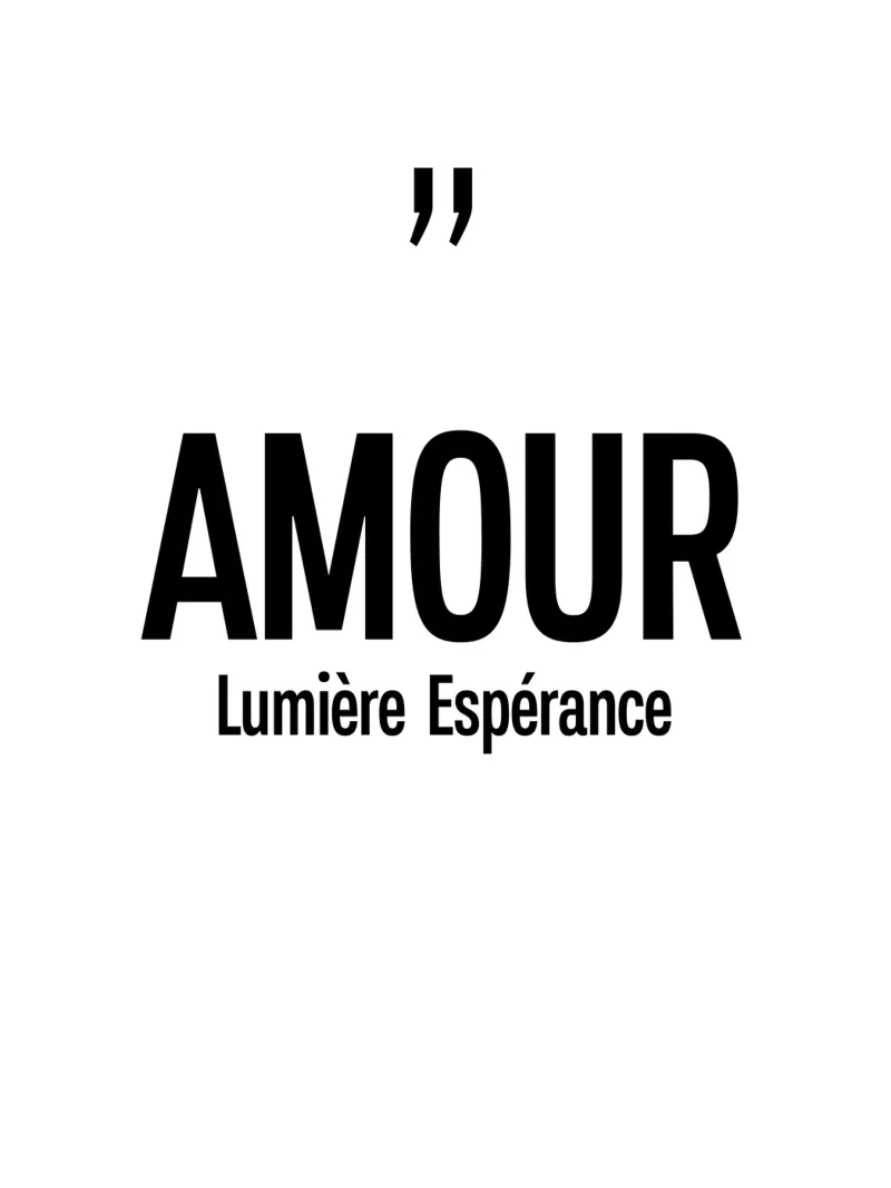 Amour Lumiere Esperance pellicola backlit da YV TYPOGRAPHY