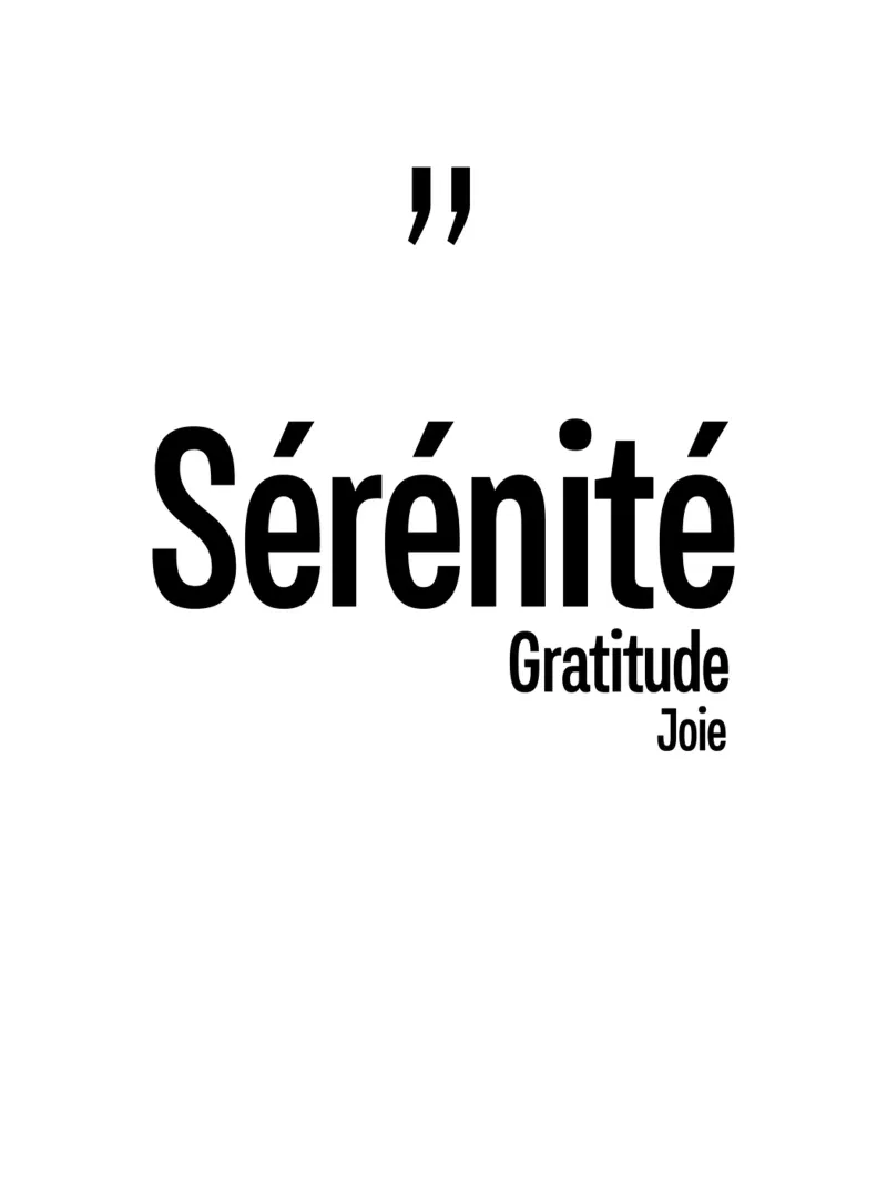 Sereniteit Dankbaarheid Joie canvas met Baklijst van YV TYPOGRAPHY
