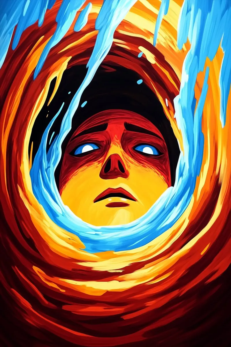 Fuoco e ghiaccio - L'eterno vortice degli elementi carta hahnemühle da melipo-art