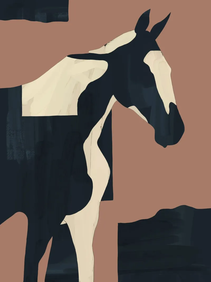Cavallo astratto minimale Mousse di moka poster da ThingDesign