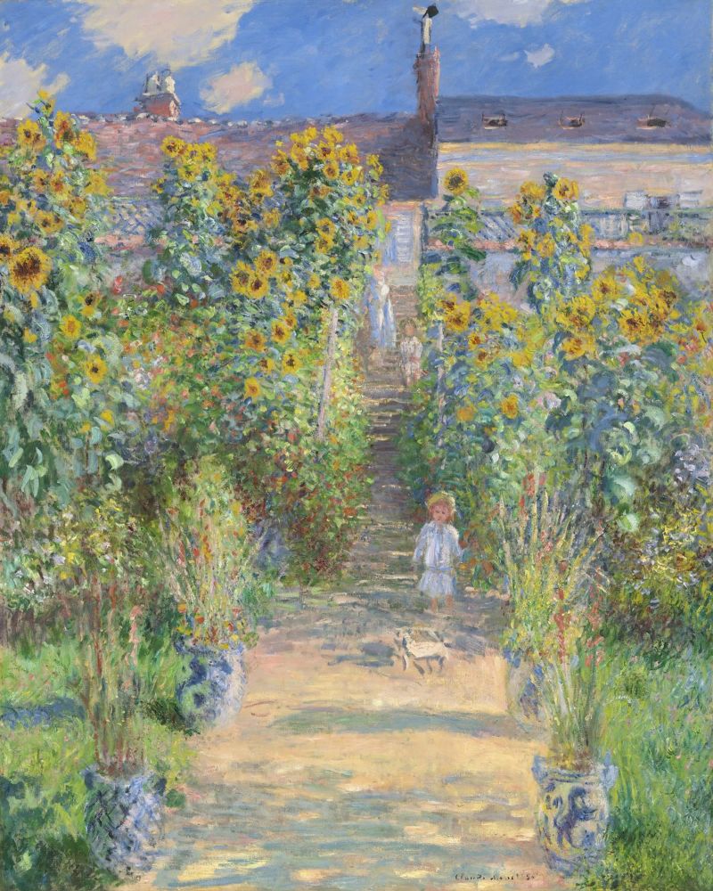 Claude Monet - Le jardin de l'artiste à Vétheuil poster de Timeless Artworks
