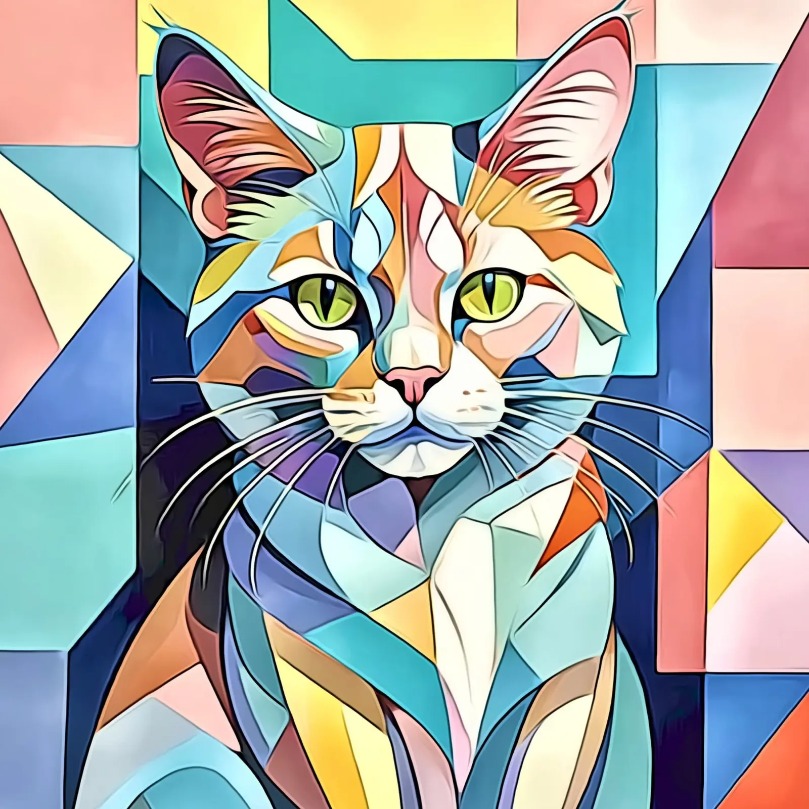 Gatto in pastello #2 poster con telaio in alluminio da ZAMART