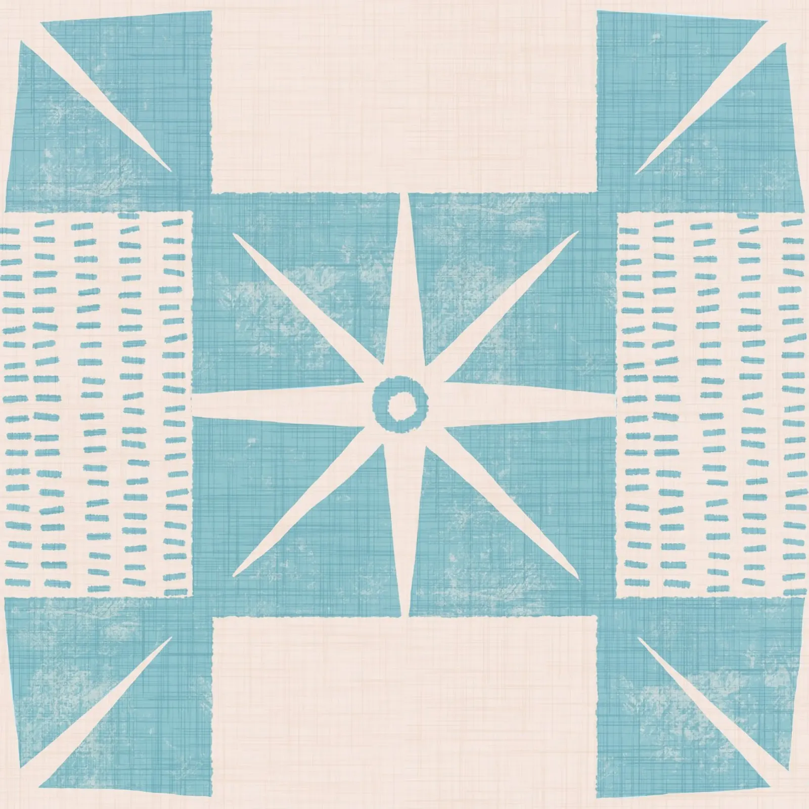 Blocco di trapunta retrò Starburst - Mid Century Minimal Blue pellicola backlit da susanacosta