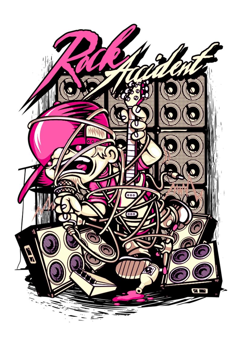 Rock-Unfall Illustration Trending Now Poster von Urban Life