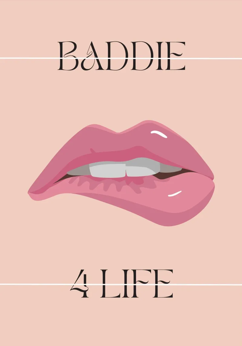 Baddie for Life | Digital Art | Print | Fun poster con telaio in alluminio da PrintCessStudio