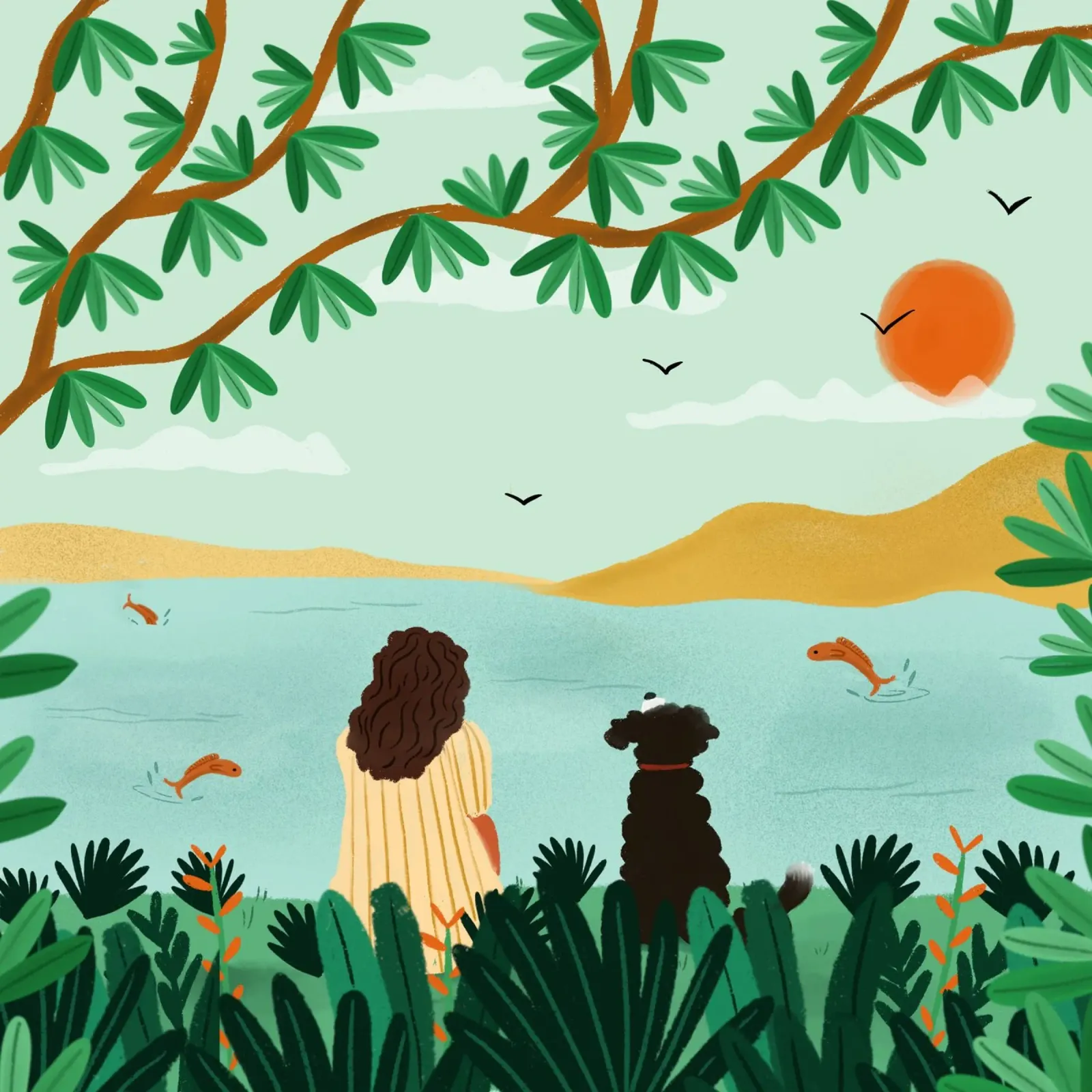 Io e il mio cane pellicola backlit da Catherine Willemse