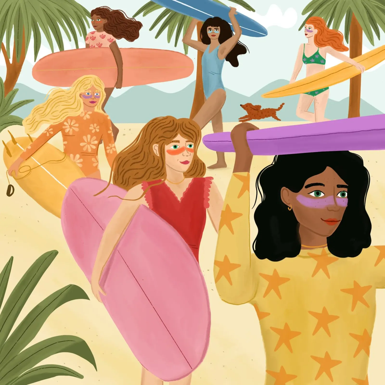 Surfer Girls hahnemühle by Catherine Willemse