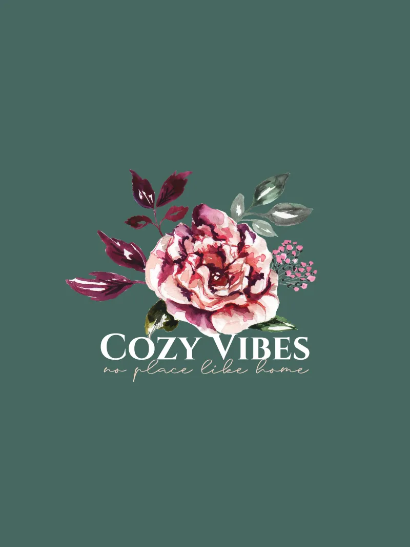 Floral Cozy Vibes - No place like home alu-dibond by anisillustration