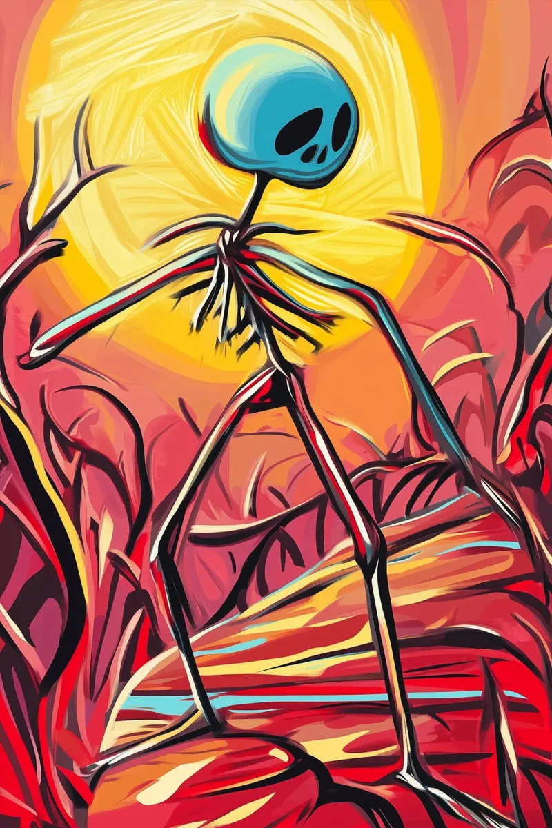 Danzando nel crepuscolo di fuoco carta hahnemühle da melipo-art