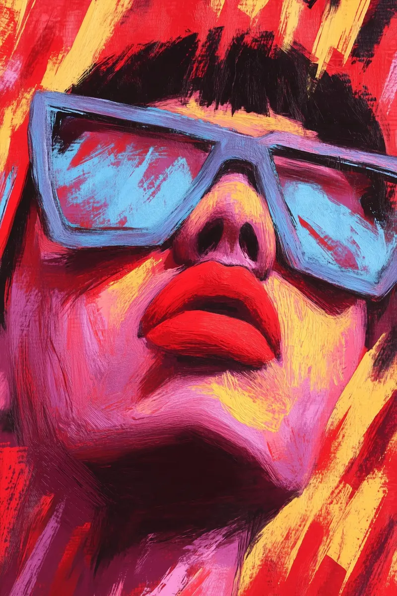 Luce del fuoco in una frenesia al neon carta hahnemühle da melipo-art