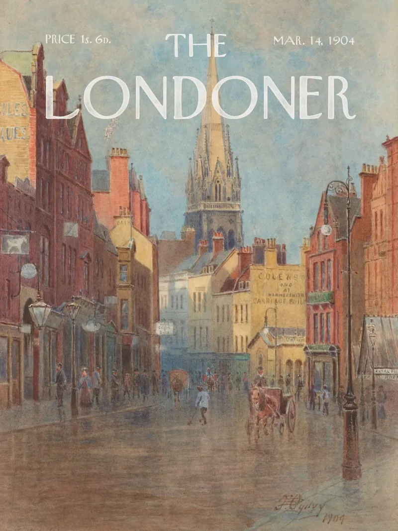 Il Londoner - High St, Kensington, prima dell'ampliamento tela con Cornice a cassetta da Vintagrafica