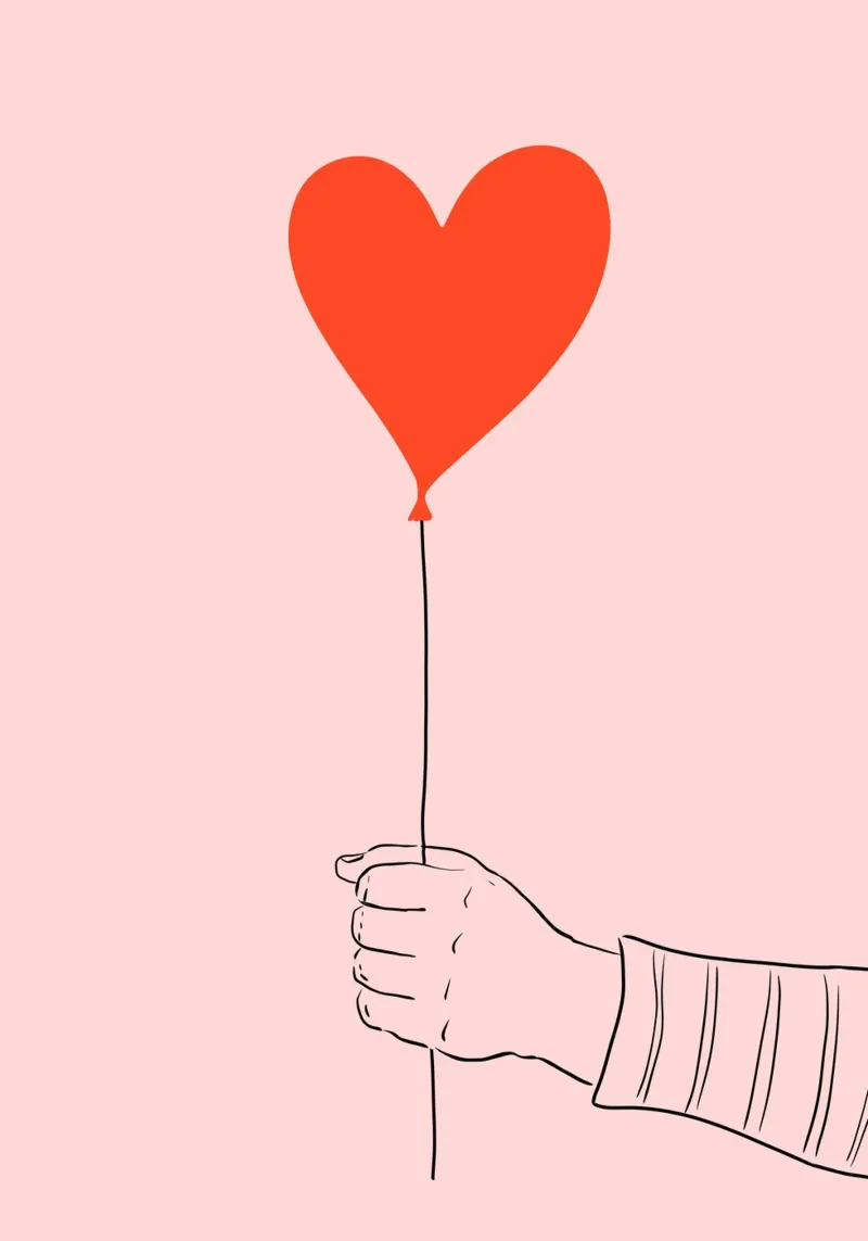 Amore volante, San Valentino, compleanno, palloncino tela con Cornice a cassetta da keinkonzept