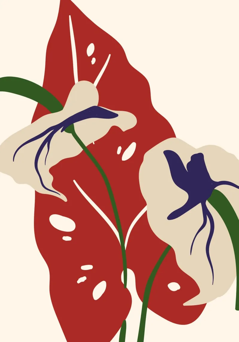 Abstract Botanical Harmony | Art carta hahnemühle da PrintCessStudio