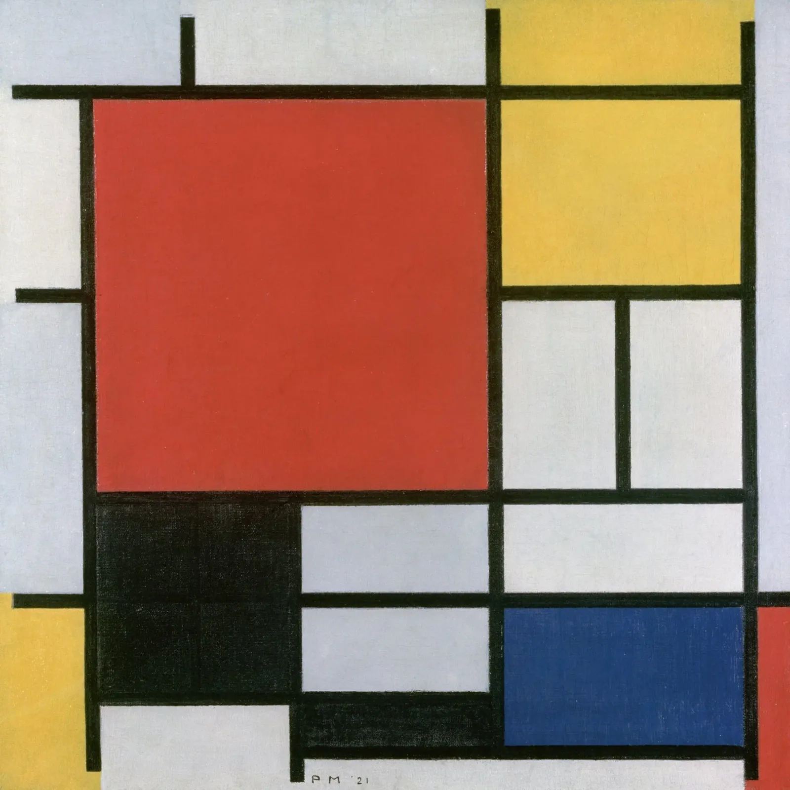 Piet Mondrian - Composizione pellicola backlit da Timeless Artworks