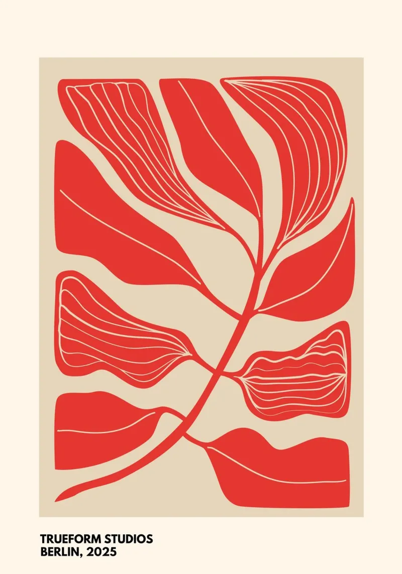 Fiery Leaves | Botanical Art carta hahnemühle da PrintCessStudio