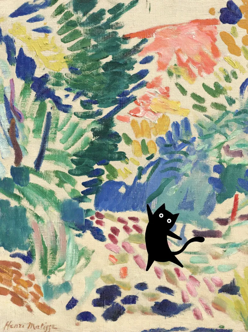 Henri Matisse Paesaggio a Collioure, Gatto nero poster da Peaches Art Prints