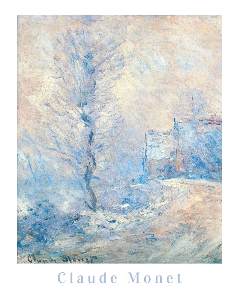Claude Monet Hiver à Giverny, Impression Impression Impressionniste Bleue hahnemühle de ArtHaus