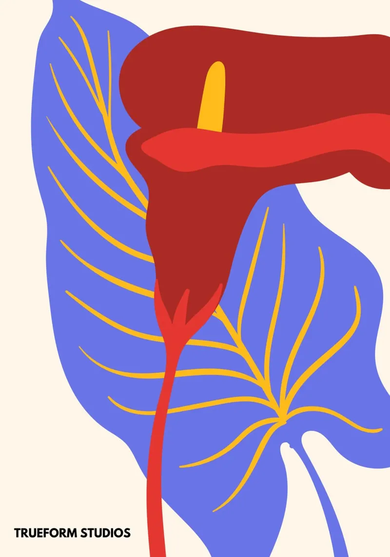 Passionate Petals: The Red Calla poster da PrintCessStudio