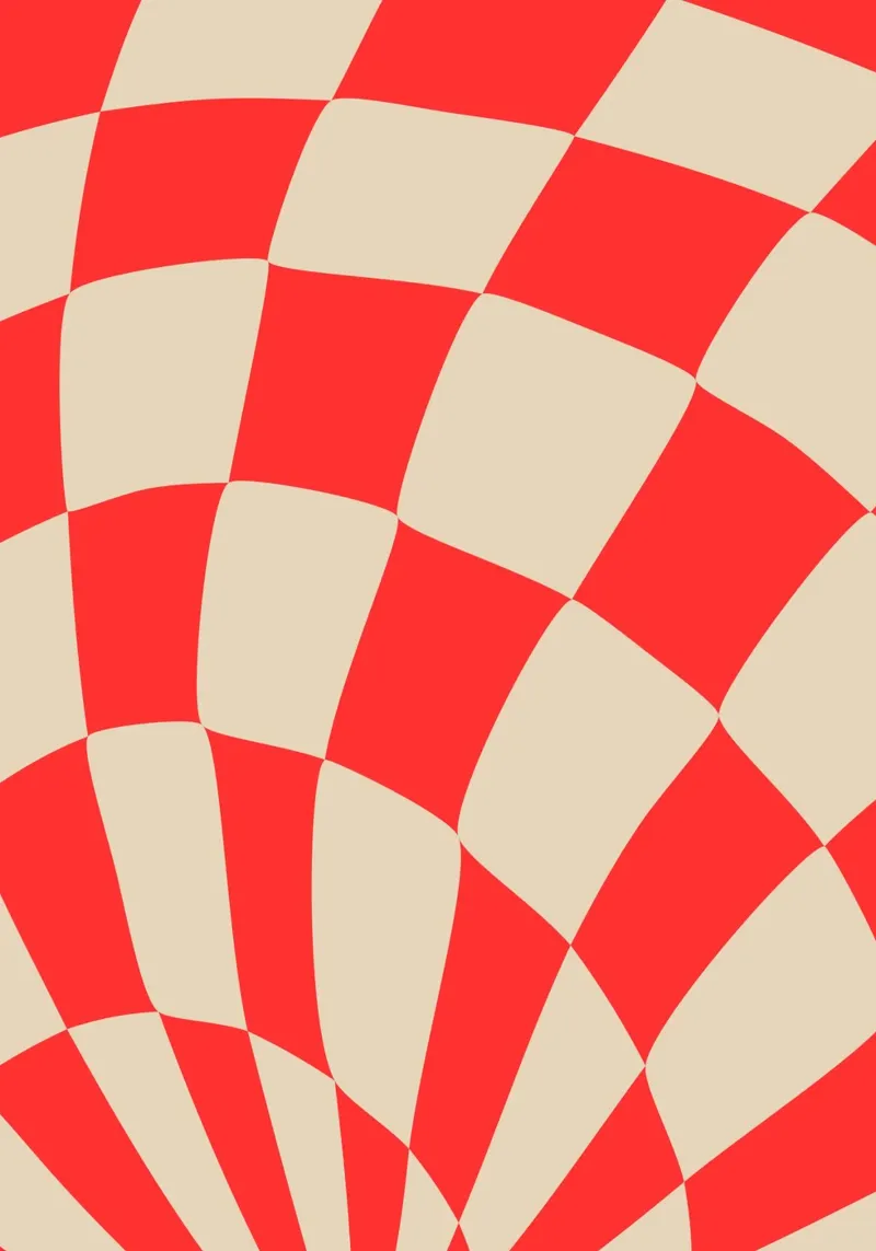 Twisted Red Checkered Design – Bold & Modern Art pellicola backlit da PrintCessStudio