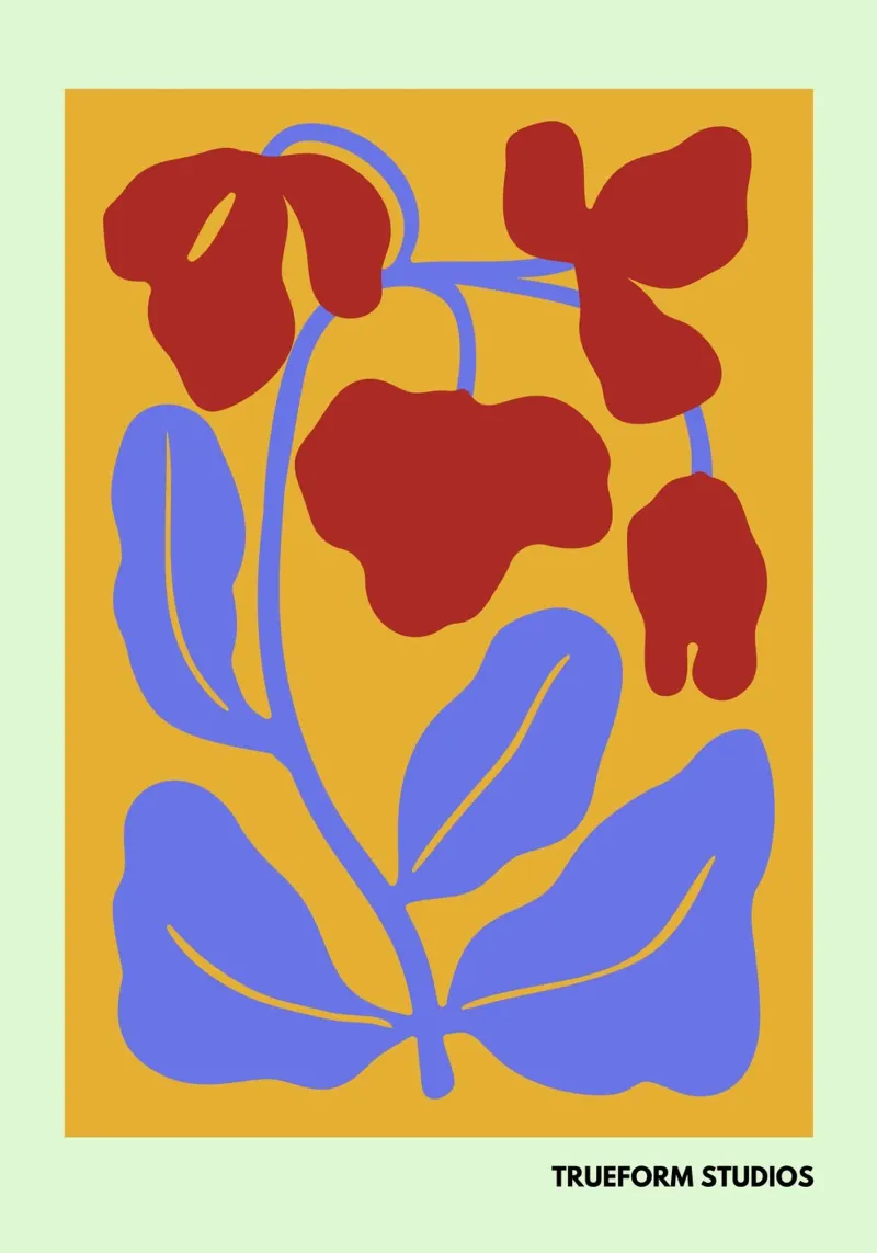 Floral Fusion - Botanical Design Art poster con telaio in alluminio da PrintCessStudio