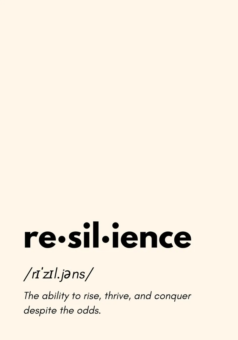 The Power of Resilience – Dictionary Art poster con telaio in legno da PrintCessStudio