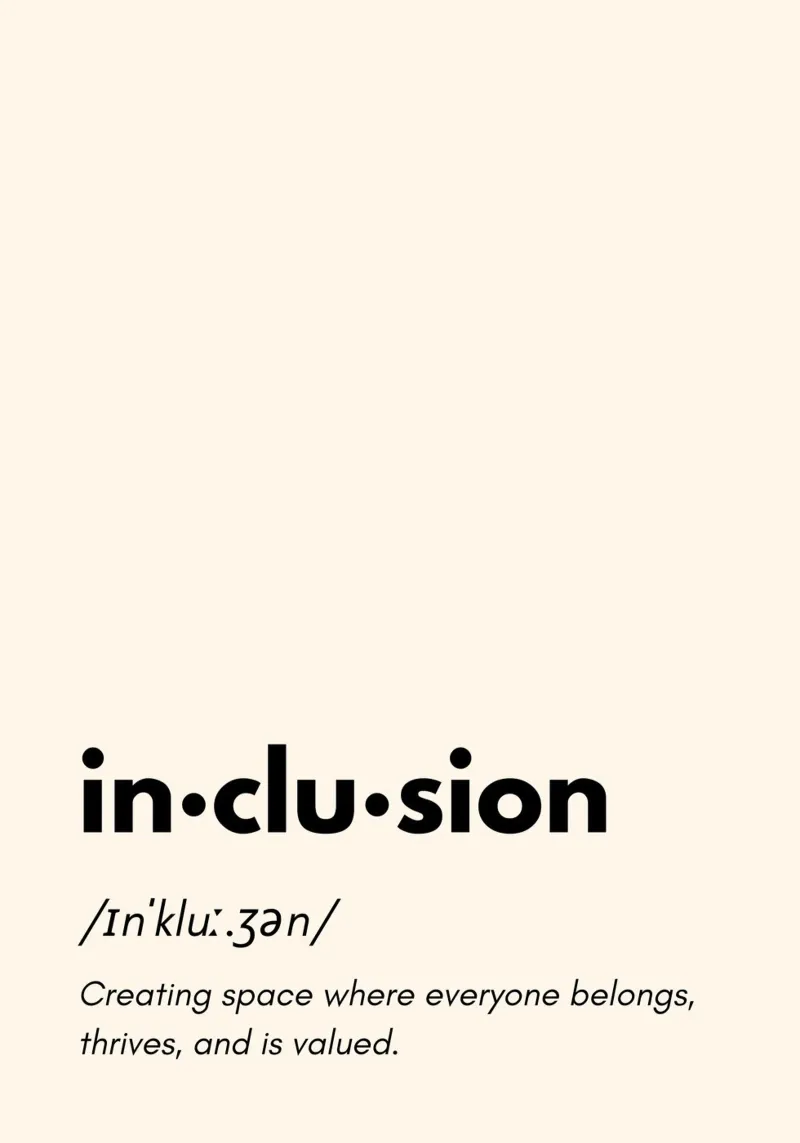 Inclusion: Together We Rise - Dictionary Design Art tela con Cornice a cassetta da PrintCessStudio