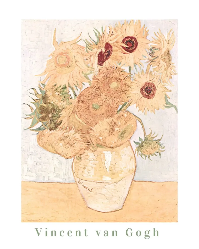 Vincent Van Gogh Zonnebloem Bloemen Print, Plak Botanische Kunst poster van ArtHaus