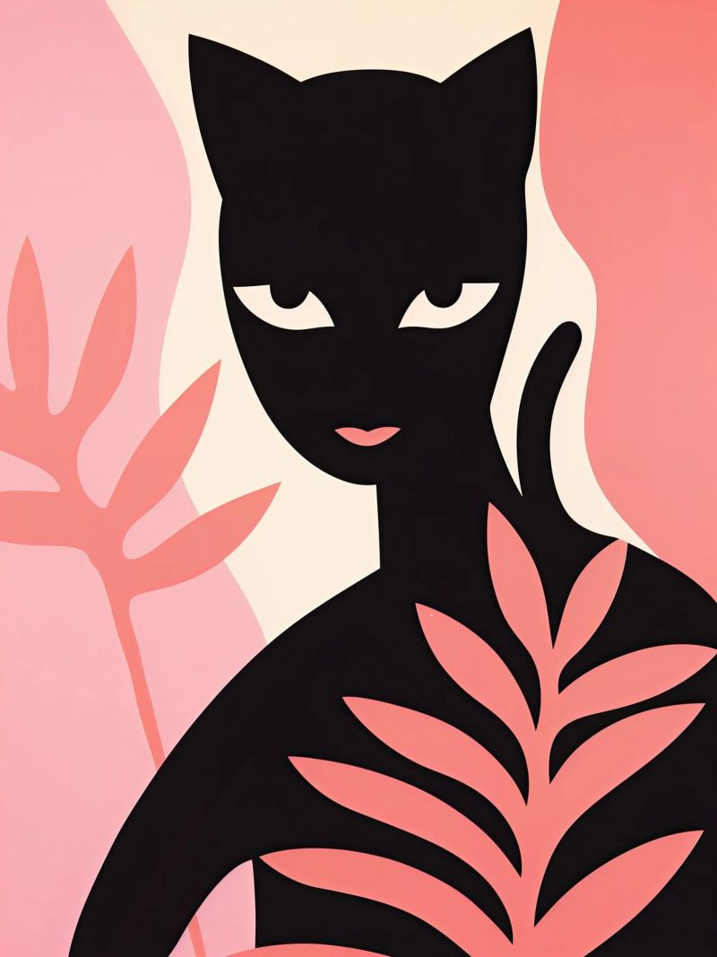 Funny Black Cat Woman poster by Autofocus