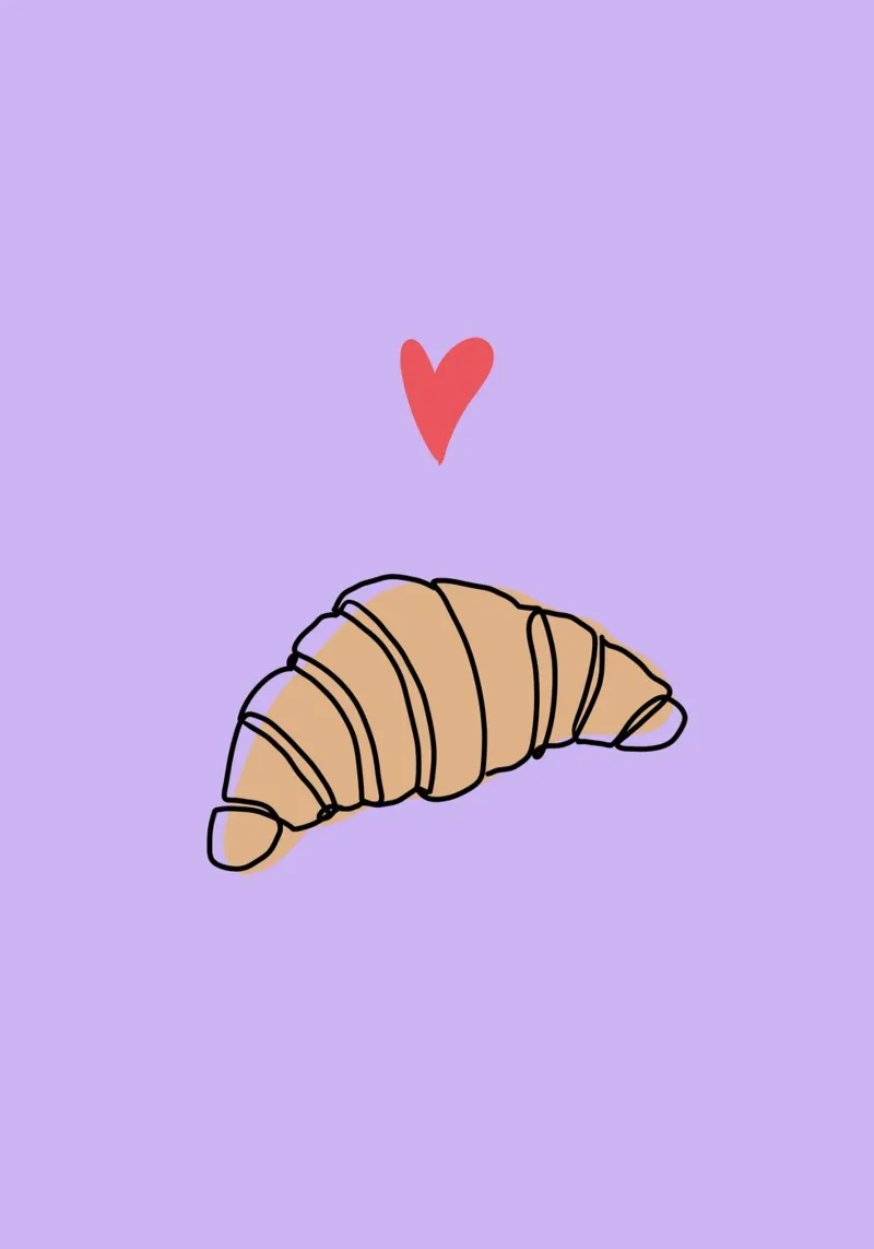 Croissant amore viola poster da keinkonzept