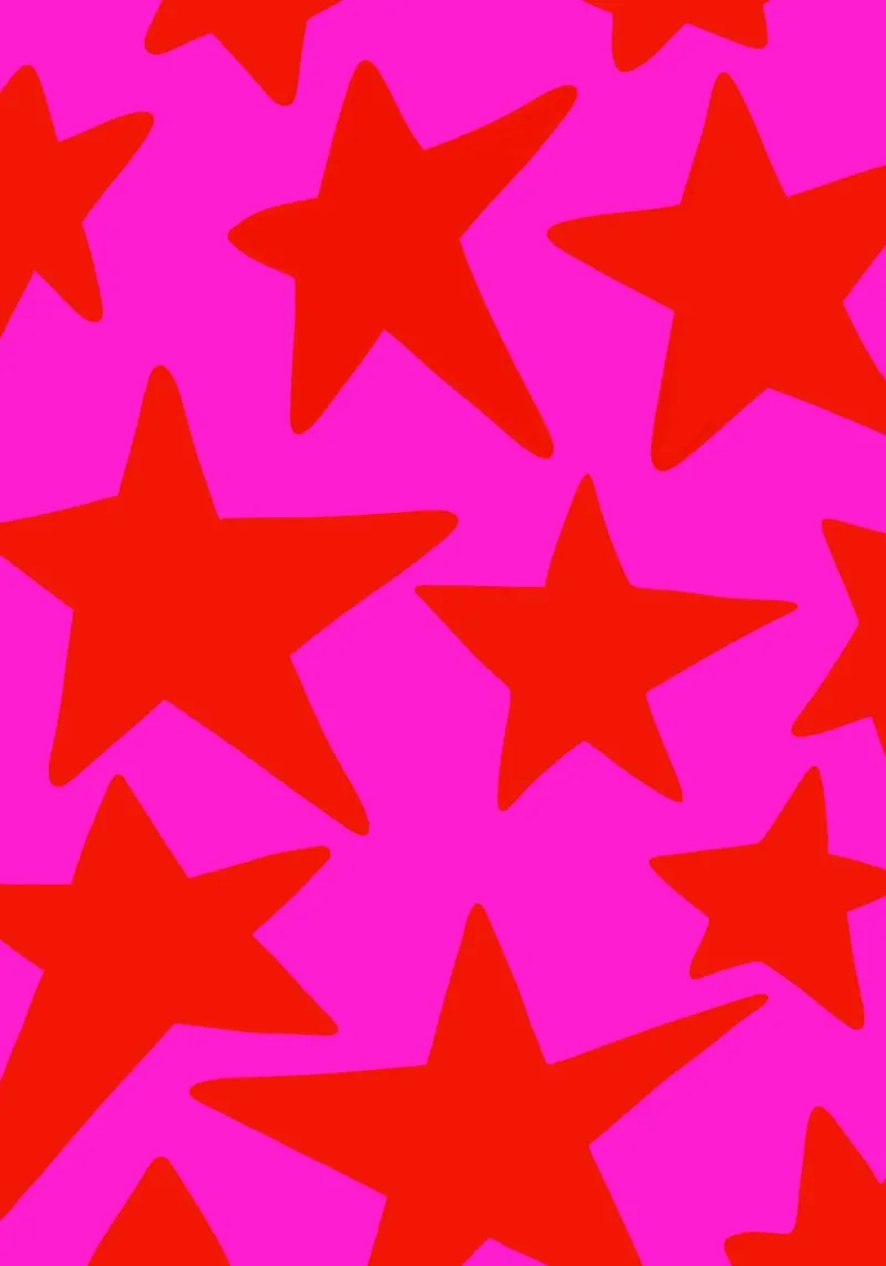 Stelle rosso/rosa poster con telaio in alluminio da keinkonzept