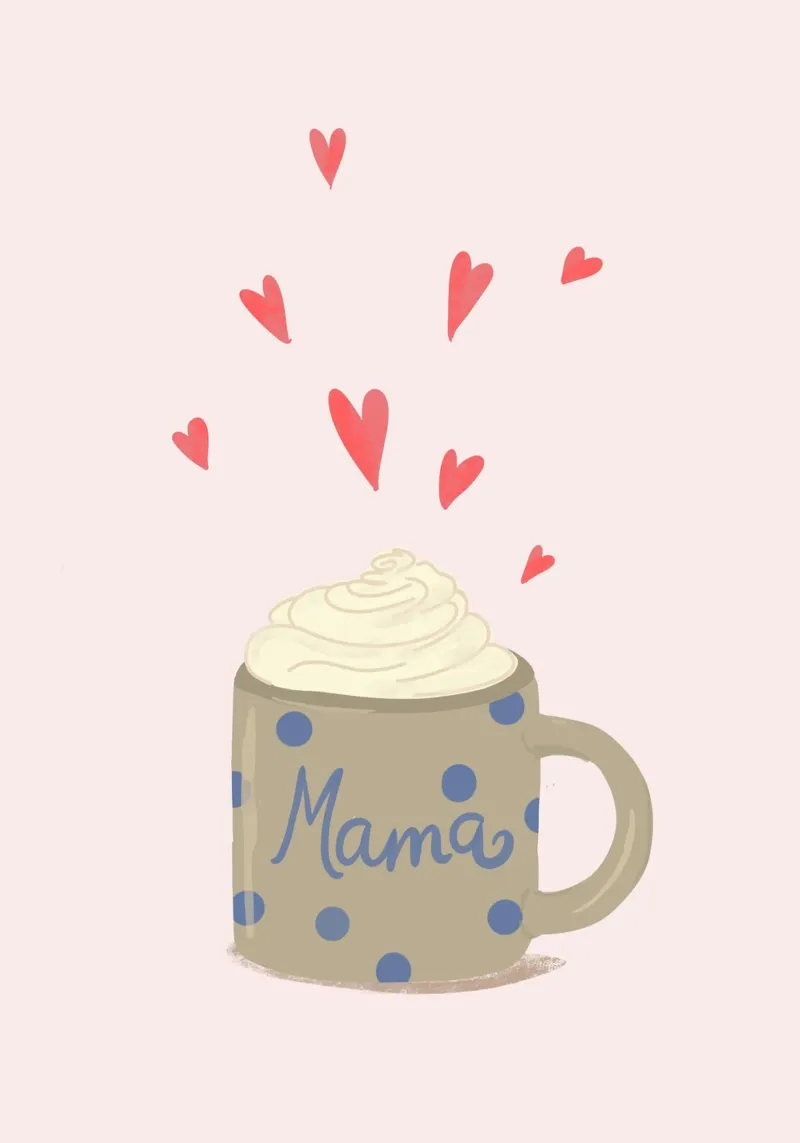 Caffè per la mamma, Festa della mamma, Amore, Cucina poster con telaio in plastica da keinkonzept