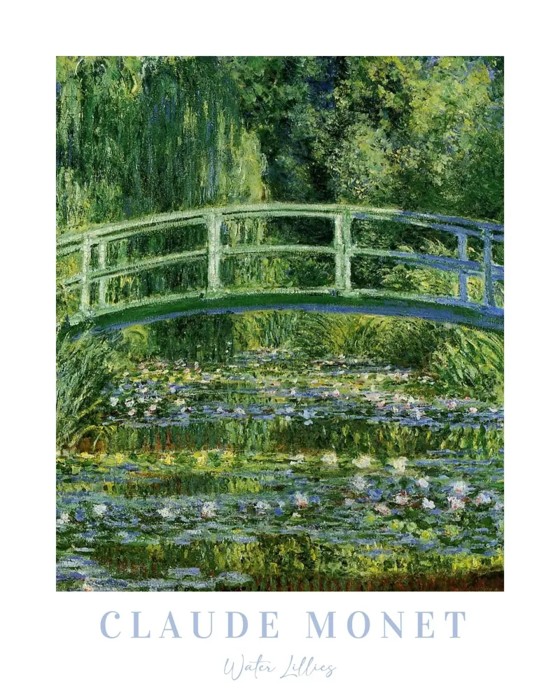 Ninfee Monet, stampa di paesaggio francese, Claude Monet pellicola backlit da ArtHaus