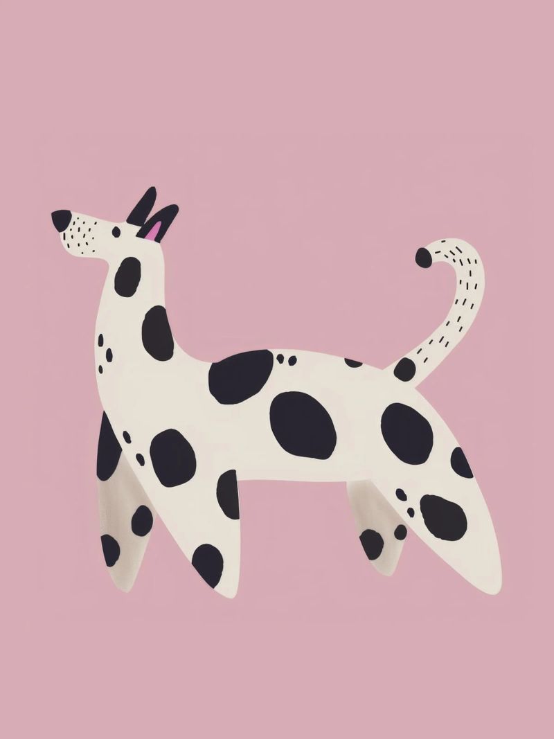 Nursery Print for Kids Room, Fun Abstract Dalmatian Poster poster by Little Lola