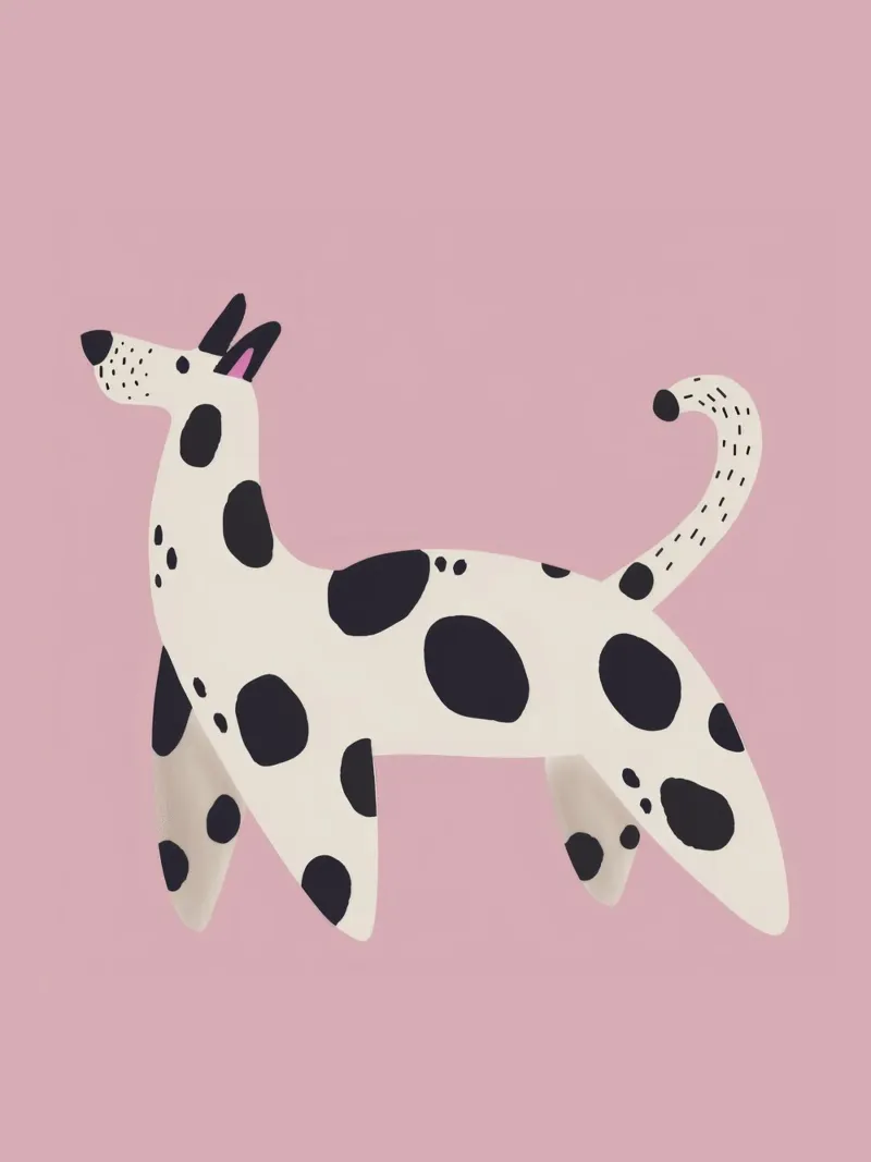 Nursery Print for Kids Room, Fun Abstract Dalmatian Poster poster by Little Lola