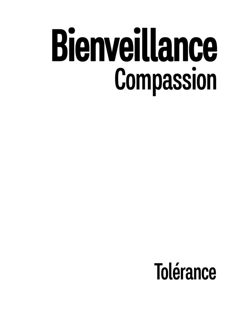 Kindness Compassion Tolerance acrylic glass by YV TYPOGRAPHY