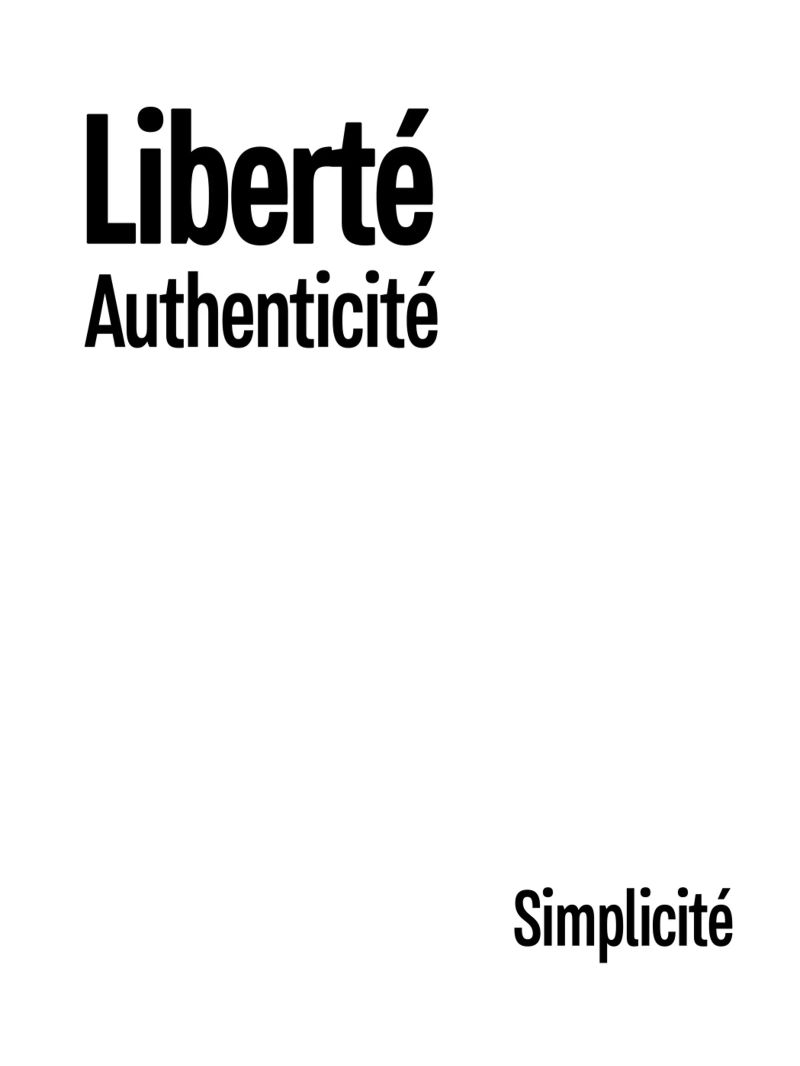 Liberte Authenticite Simplicite poster da YV TYPOGRAPHY