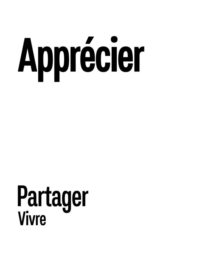 Apprezzare Condividere Vivere pellicola backlit da YV TYPOGRAPHY