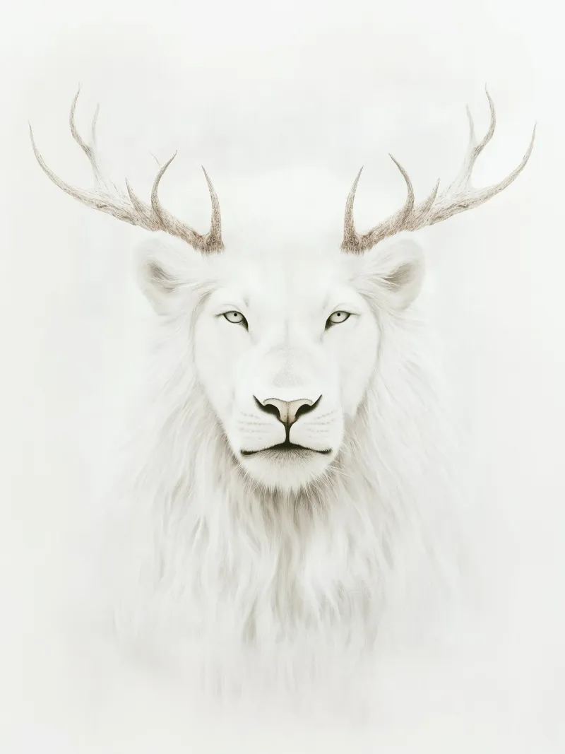 Maestoso leone bianco poster da Carinaprint