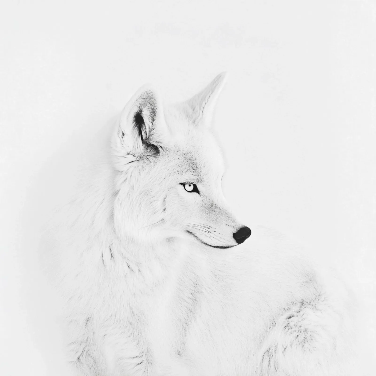 Eleganter weißer Polarfuchs Acryl-Glas von Carinaprint