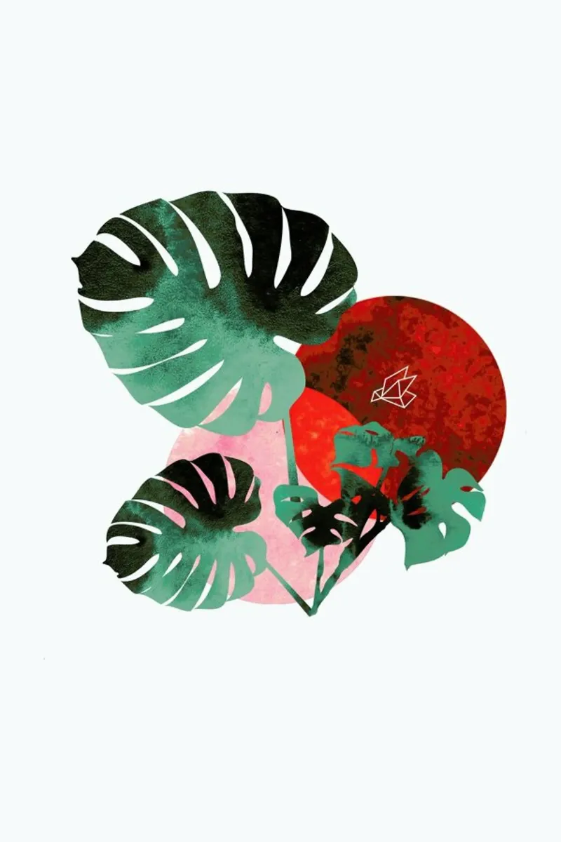 Tropical Red poster con telaio in plastica da XOXO Arte