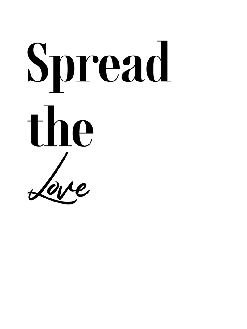 Spread The Love Typography canvas by YV TYPOGRAPHY